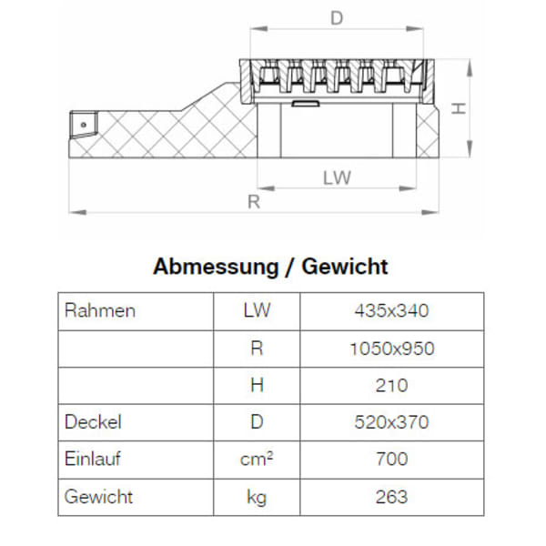 BGS Guss Strassenrost NIVO N640S60-105 450 x 360 mm C250-thumbnail