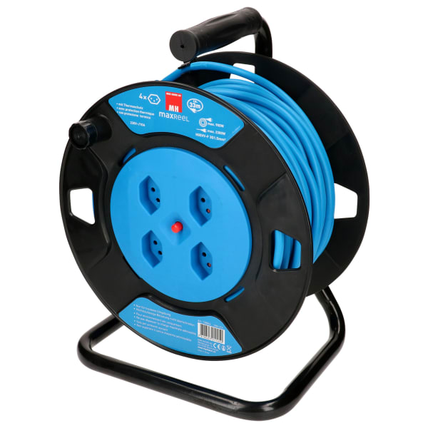 MAX HAURI MAXREEL Kabelrolle 4xT13 33 m schwarz blau-thumbnail