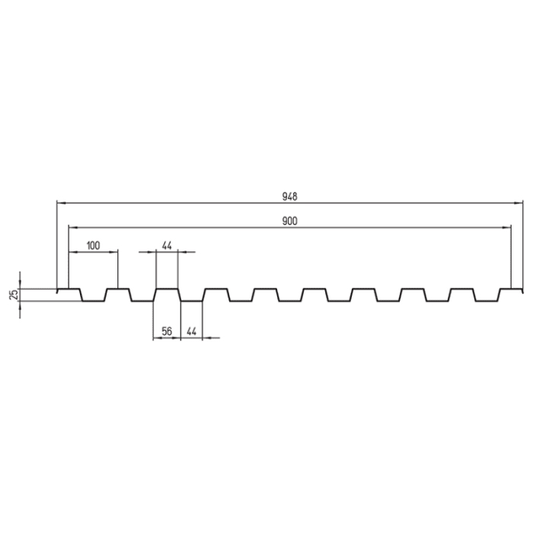 POLY-CLAIR Trapezwellplatte natur Profil 100/25 "SUPER" 6.00 m L 6 m B 948 mm-thumbnail
