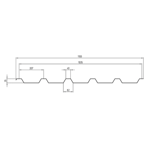 POLY-CLAIR Trapezwellplatte natur Europaprofil 207/35 "SUPER" L 13 m B 1100 mm-thumbnail