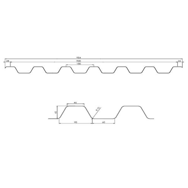 POLY-CLAIR Trapezwellplatte natur Profil SP 45 "SUPER" 13.00 m L 13 m B 995 mm-thumbnail