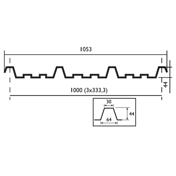 POLY-CLAIR Trapezwellplatte natur Profil SP 44 "SUPER" 13.00 m L 13 m B 1053 mm-thumbnail