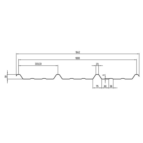 POLY-CLAIR Trapezwellplatte natur Profil FP 39/333 T "SUPER" L 6 m B 1045 mm-thumbnail
