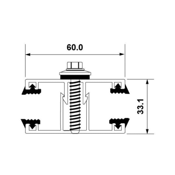 Alu Klemmprofil zu 16 mm komplett farblos eloxiert Länge 7.0m B 60 mm-thumbnail