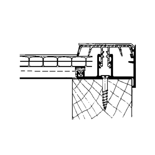 Alu Randklemmprofil zu 20/25/32 mm mit PVC Deckleiste weiss Länge 7.0 m B 57 mm-thumbnail