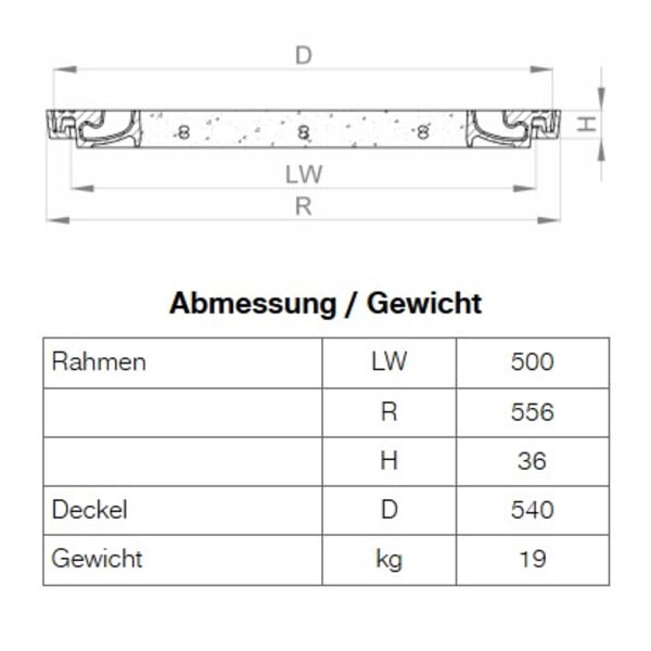 BGS Begu Guss-Beton Deckel 405-50 50 kN ohne Betonfüllung-thumbnail