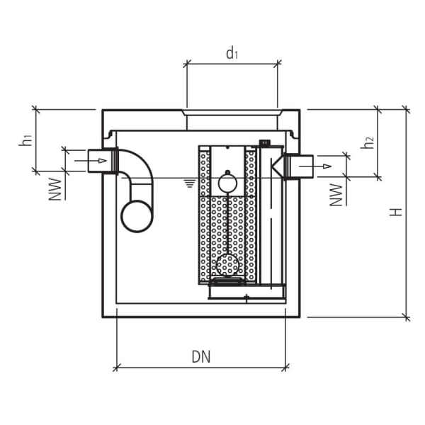 friwa-sep Mineralölabscheider MAKS NG 6-10 mit Ø 1250 H 1830 d1 600 W 120 mm-thumbnail