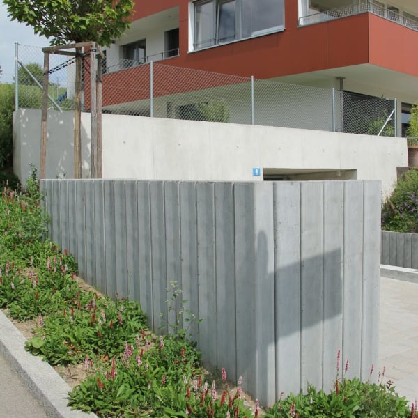 Palisade rechteckig grau glatt gefast leicht konisch L 18 B 14 H 180 cm-thumbnail