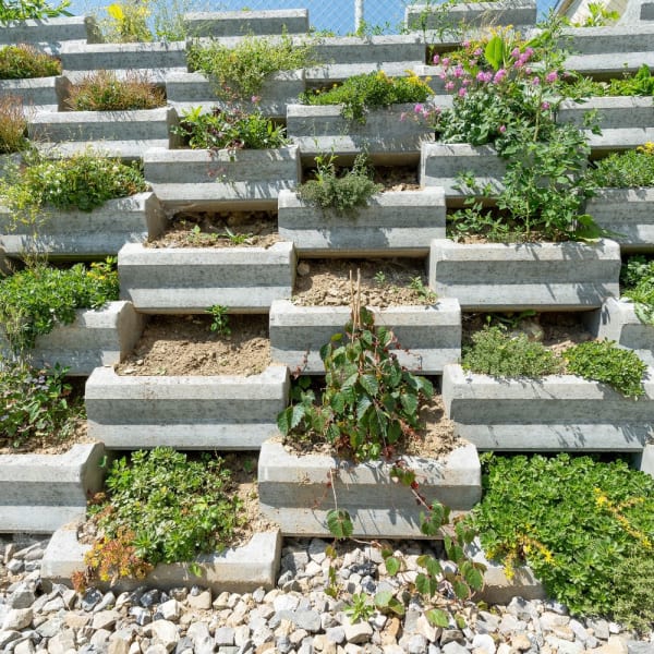 VERDURO Böschungselement Eckelement ausspringend links glatt L 58 B 40 H 20 cm-thumbnail