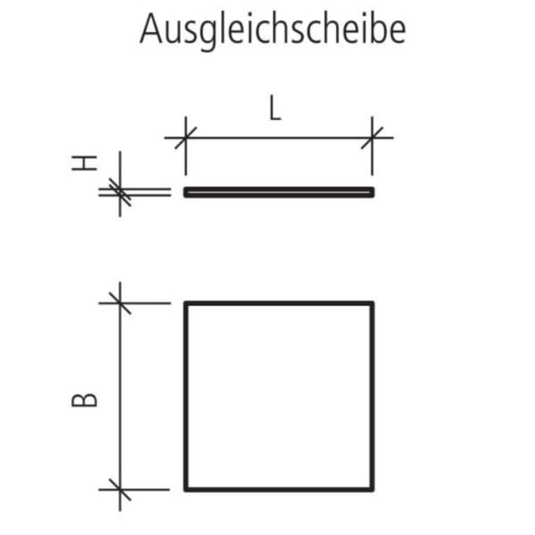 Ausgleichsscheibe Gummi L 12 cm B 12 cm H 0.2 cm -thumbnail