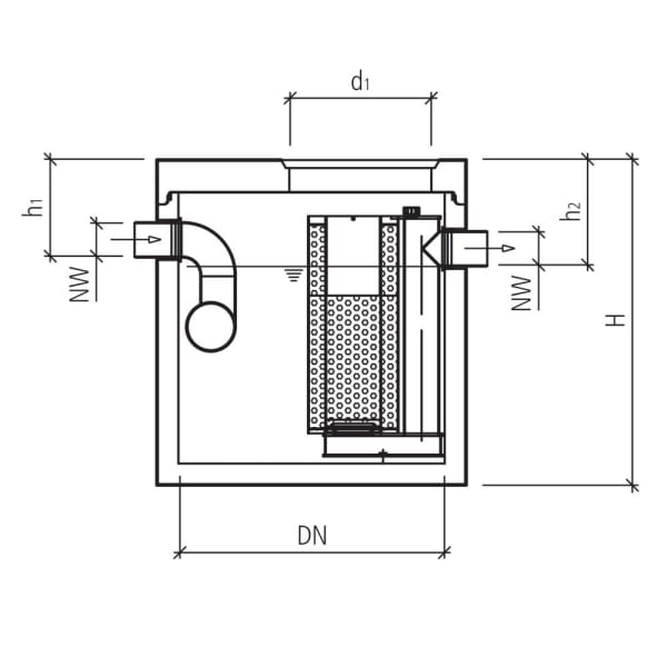 friwa-sep Mineralölabscheider MAK NG 6-10 Ø 1250 H 1830 d1 600 W 120 mm-thumbnail