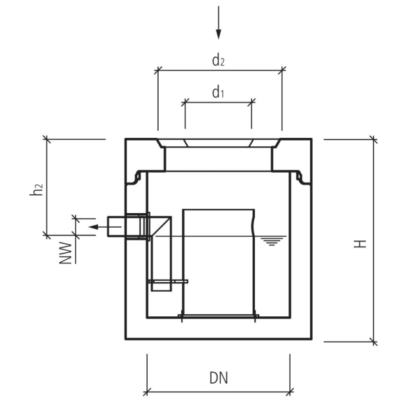 friwa-sep Kompaktanlage SF/MA NG 3 Abscheider Ø 1500, H 1830 d1 600/600 mm-thumbnail