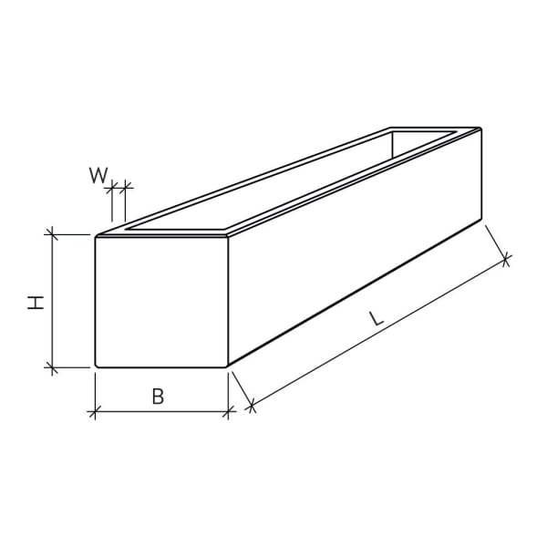 CASTELLO Pflanzentrog rechteckig Sarina grau gewaschen L 150 B 50 H 50 cm-thumbnail