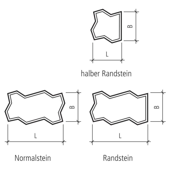 BETA Verbundstein ganzer Randstein grau gefast L 22.5 B 11.25 H 8 cm -thumbnail