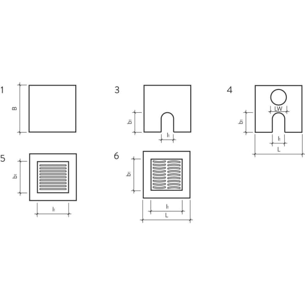 Dachwassersammler Abdeckung Typ 4 mit Aussparung L 40 B 40 H 5 cm-thumbnail