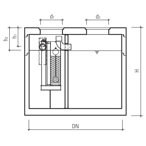 friwa-sep Kompaktanlage SF/MAS/AS NG 15-20 Ø 3000 H 2200 mm d1 600 mm -thumbnail