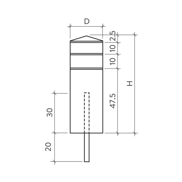 CLASSIC Wehrstein grau gestrahlt rund mit Band weiss D 25 cm H 70 cm-thumbnail