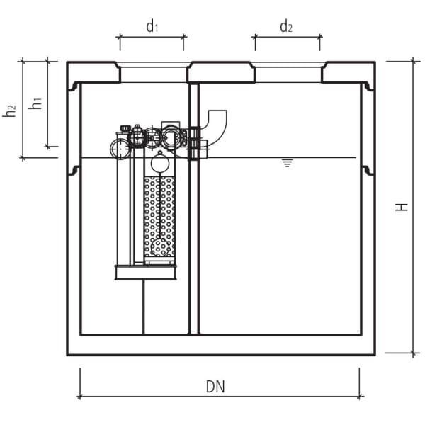 friwa-sep Kompaktanlage SF/MAS/AS NG 3-10 AdBlue Ø 150 Ø 2500 H 2580 d1 600 mm -thumbnail