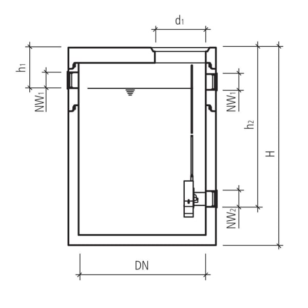 friwa-rec Abflussregler-Wirbeldr. ARRD Typ 8 Ø 1250 H 2330 d1 600 W 120 mm-thumbnail