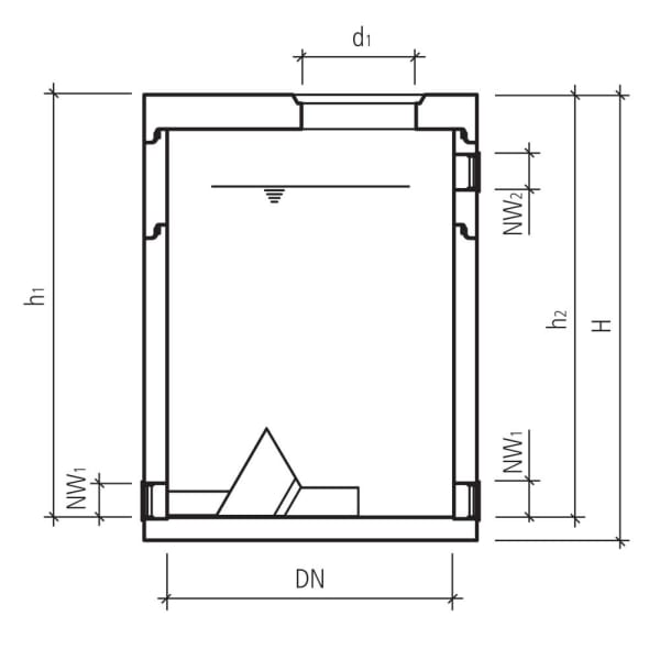 friwa-rec Abflussregler-Wirbeldr. ARCYDX Typ 85 Ø 1750 H 2330 d1 600 W 120 mm-thumbnail