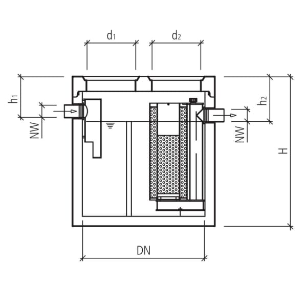 friwa-sep Kompaktanlage SF/MAK NG 30 Abscheider Ø 3000 H 2200 d1 800 W 140 mm-thumbnail