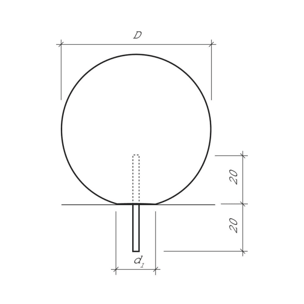 PARADISO Kugelstein ocker gestrahlt D 60 cm d1 10 cm -thumbnail