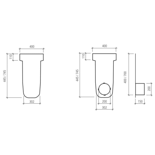 BIRCOmax-i Stirnwand verzinkt ohne Ablauf zu Rinne NW 420 F900 H 1000 mm -thumbnail
