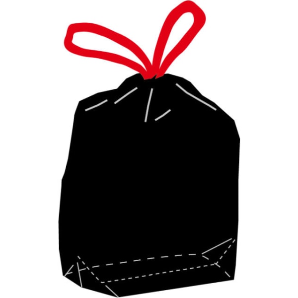 Permafix 2978 Abfallsack mit Zugband 60 L 555 x 970 mm Schwarz-thumbnail