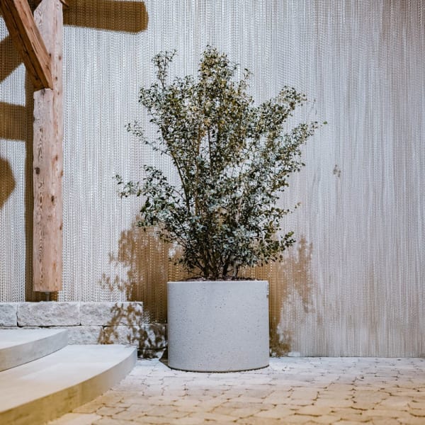 PARCO Pflanzentrog rund grau gestrahlt OD 80 H 50 W 4 cm R 40 cm -thumbnail