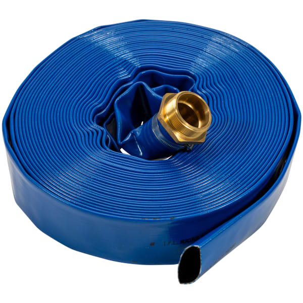 FIREFLAT PVC-Flachschlauch blau ID 52 mm x L 25 m mit ME-Verschraubung AG 2"-thumbnail