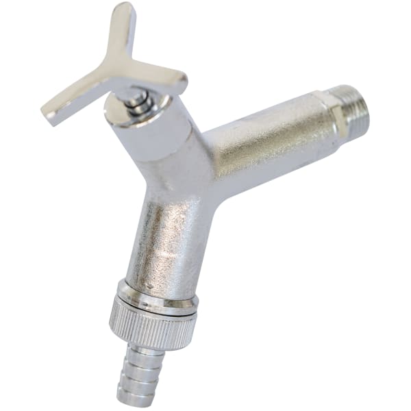 GEKA plus Design G 1/2 Auslaufventil vernickelt mit Tülle-thumbnail