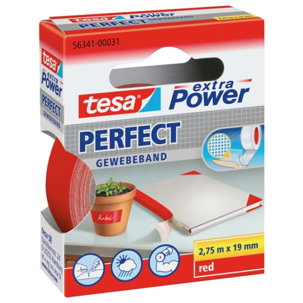 TESA Gewebeband Extra Power Perfect 19 mm 2.75 m rot-thumbnail