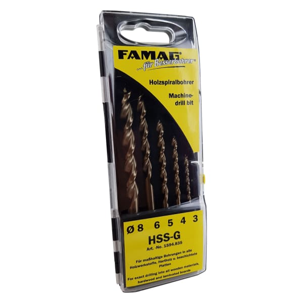 FAMAG Holzspiralbohrersatz HSS-G 5tlg. / 3-8 mm-thumbnail