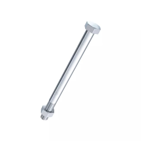 6kt (Sechskant) Bauschrauben mit Mutter DIN 601-4.6 verzinkt blau M16 x 440 mm-thumbnail