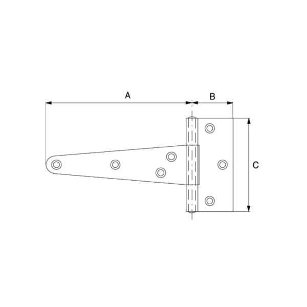 bestaPAC T-Scharnier verzinkt 245 x 45 x 100 mm -thumbnail
