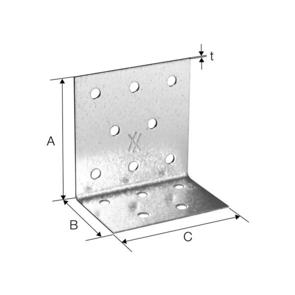 SST Winkelverbinder Stahl feuerverzinkt 80 x 80 x 2.5 x 100 mm-thumbnail