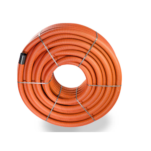 Streng HDPE Kabelschutzrohr gewellt Ø 160 mm 50 m inkl. Muffe rot-thumbnail