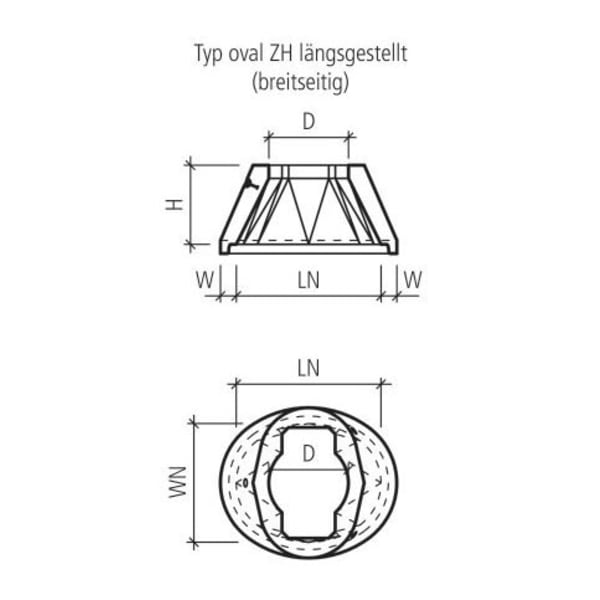 CENTUB Konus Typ ZH unbew. zentrisch längsgestellt WN/LN 900/1100 H 600 W 120 mm-thumbnail