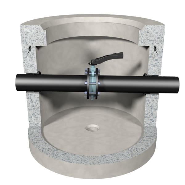 friwa-fix Absperrschacht NW 125 Typ 4c mit Handhebel Ø 800 H 1120 mm-thumbnail