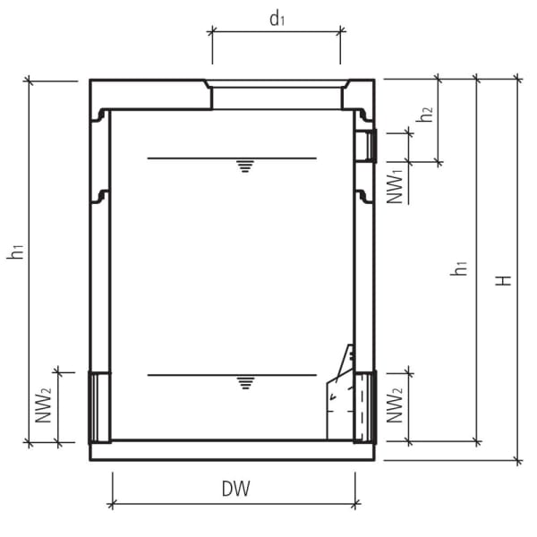 friwa-rec Abflussregler-Wirbeldr. AREB Typ 18 Ø 1250 H 2330 d1 600 W 120 mm-thumbnail