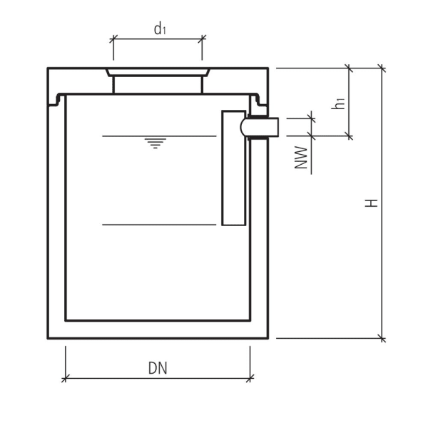 friwa-sep Tauchwandsammler TWS Typ 4 Ø 1500 H 1830 d1 600 W 120 mm-thumbnail