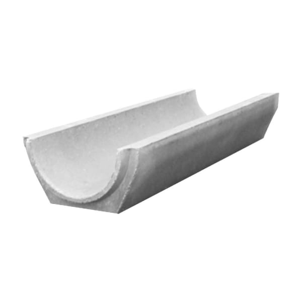 Beton Halbschale mit Fuss stirnseitig mit Falz Typ B Ø 25 cm L 100 cm W 3.5 cm -thumbnail