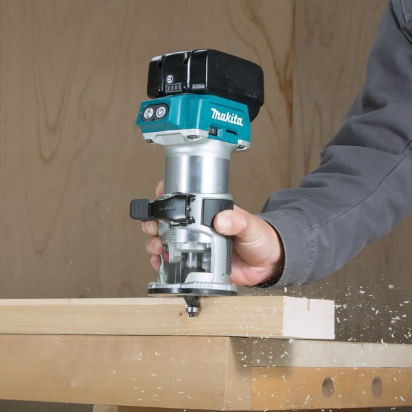 Makita Kantenfräse 18V + 2x bl1850b + dc18rc + Zubehör DRT50TJX11-thumbnail