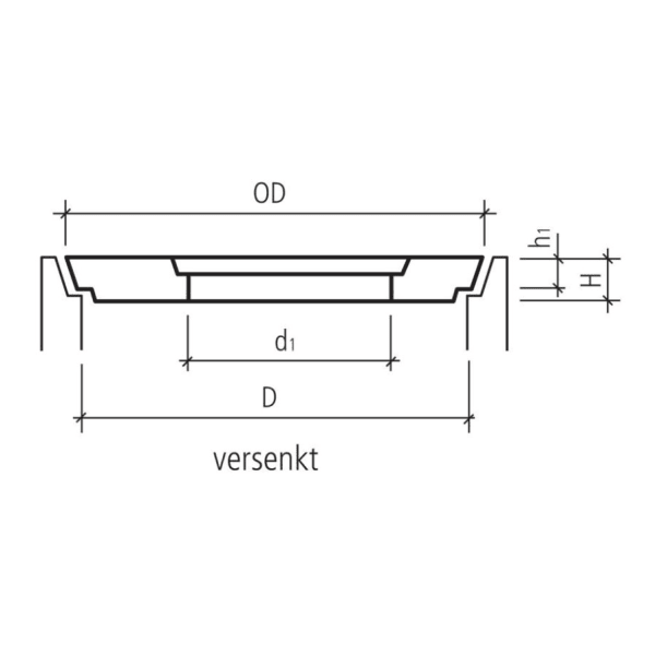 Betondeckel mit Kontrollöffnung zentrisch versenkt A15 Ø 125/60 cm-thumbnail