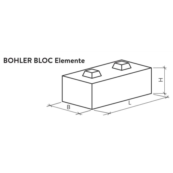 BOHLER BLOC Restbeton 1/2 Normalelement gefast L 58.7 B 60 H 50 cm-thumbnail
