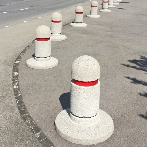 BRÜNIG Wehrstein Sockel Typ 1 grau gestrahlt D 60 cm H 5-8 cm-thumbnail