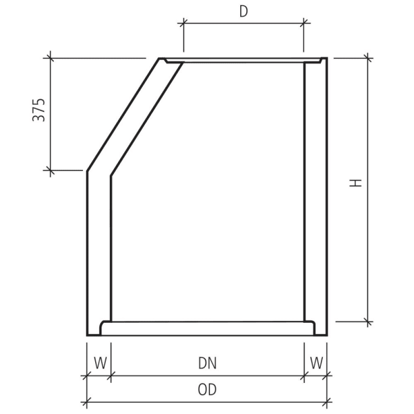 CENTUB RIKO Schachtring mit Konus exzentrisch Ø 800 D 600 H 2250 W 120 mm-thumbnail