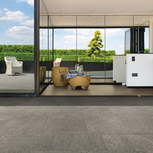 Feinsteinzeug Gehwegplatte Pietra di Faedis schwarz L 60 cm B 60 cm H 2 cm-thumbnail