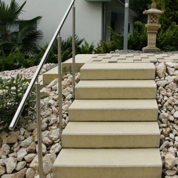 FINALGO Vakuum Blockstufe juragelb 2-seitig gestrahlt gefast L 100 B 35 H 17 cm-thumbnail