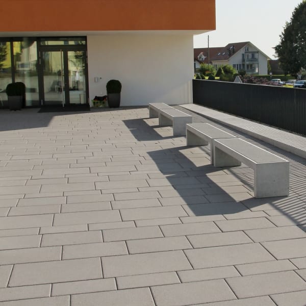 FINALGO Vakuum Gehwegplatte anthrazit gestrahlt gefast L 100 B 25 H 4 cm -thumbnail